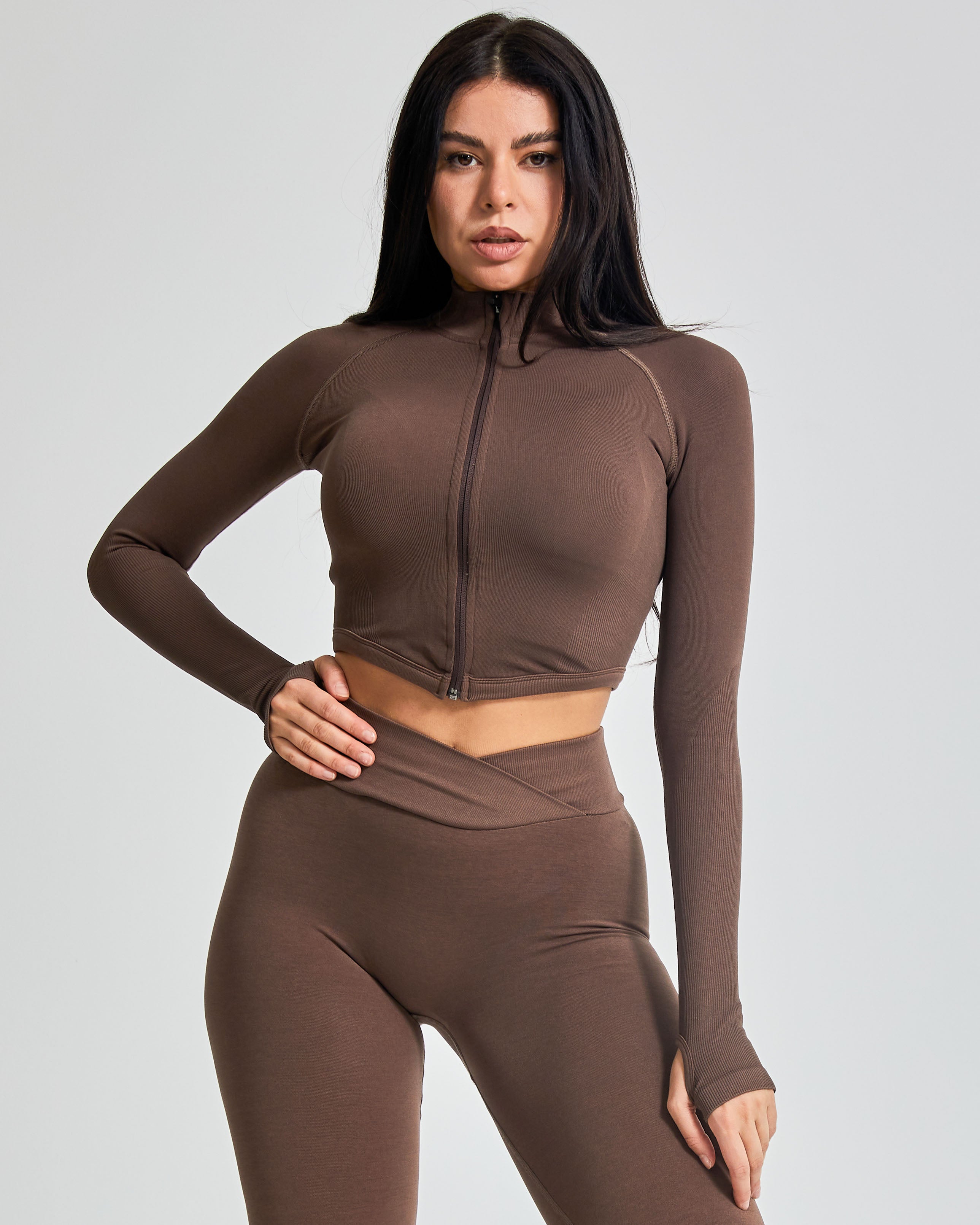 Luma Zip Ceket - Cappuccino