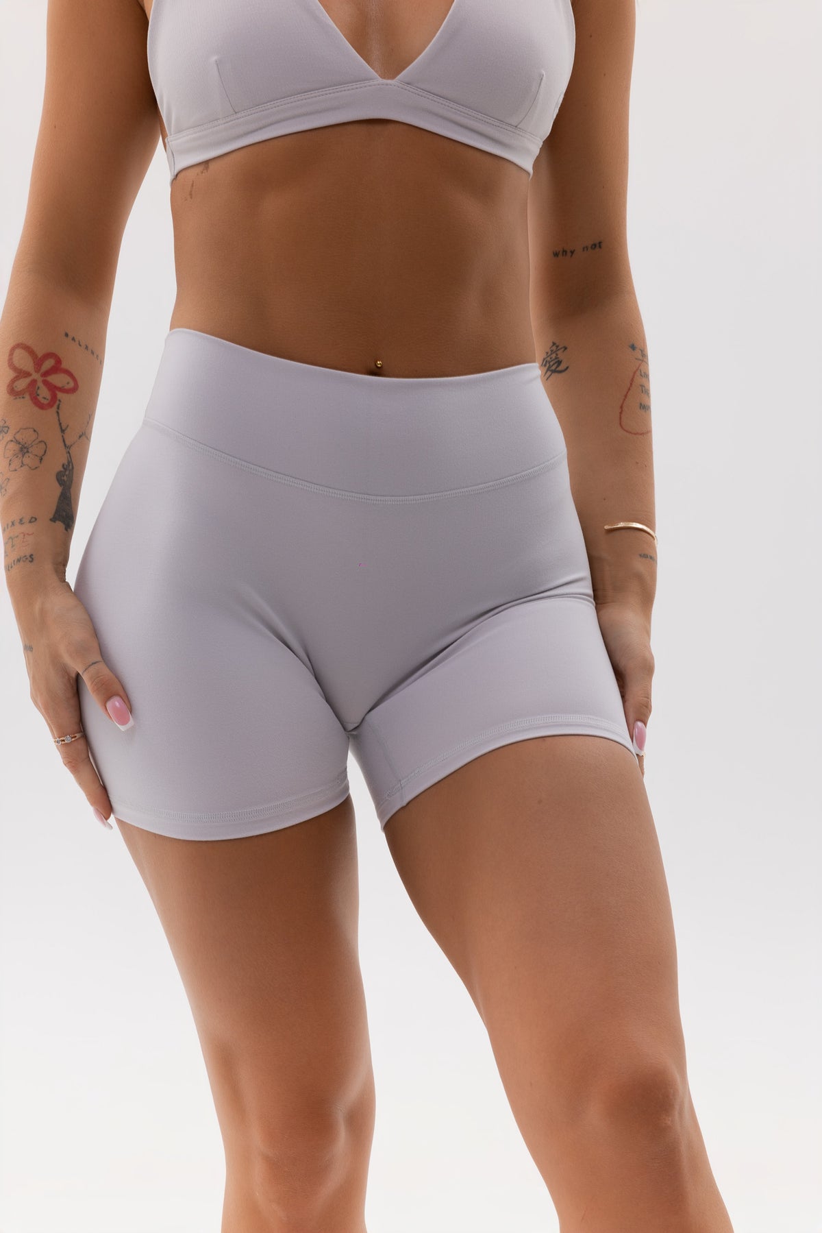 Bareline Mini Şort - Açık Gri