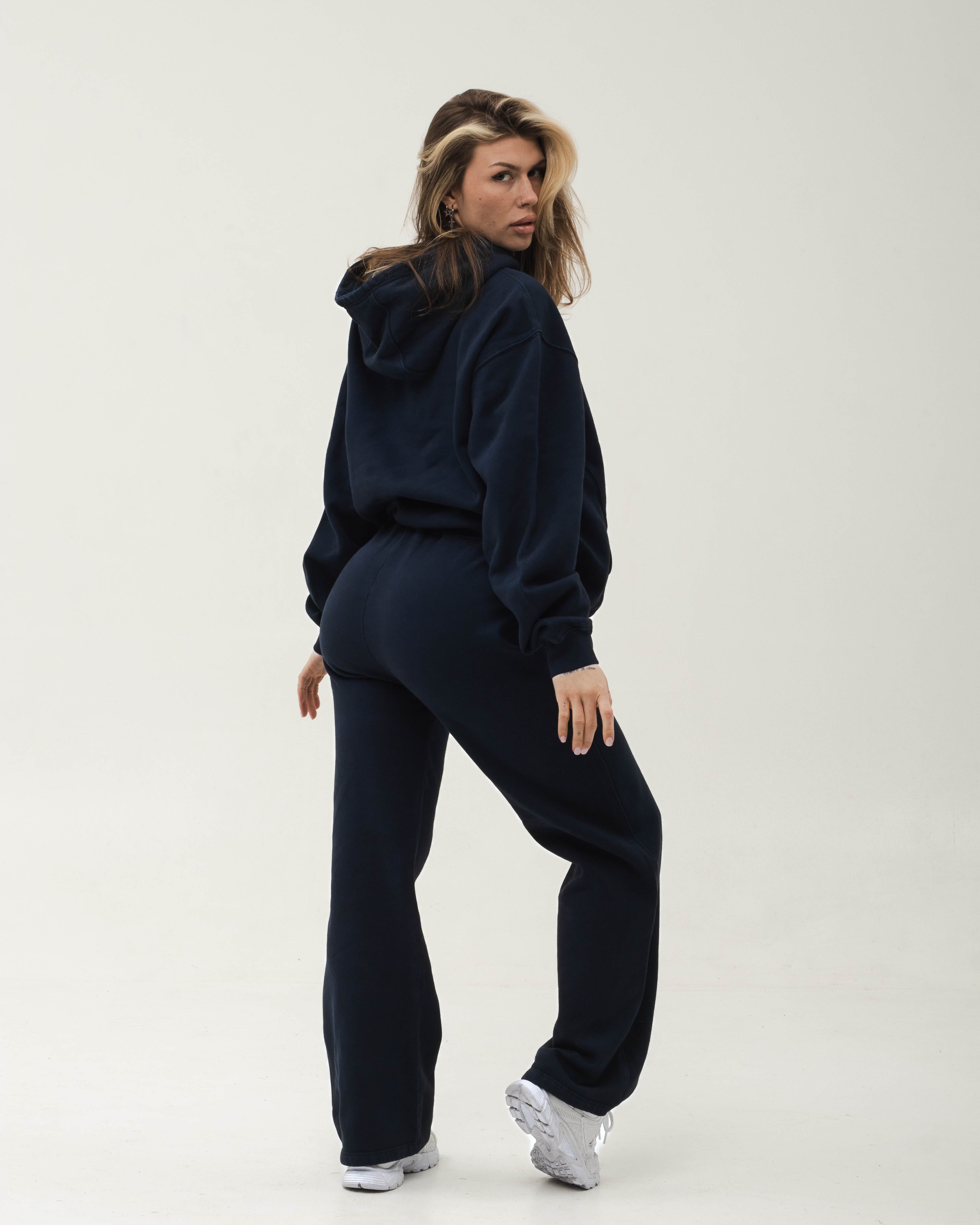Raw Cotton Sweatpants - Gece Mavisi