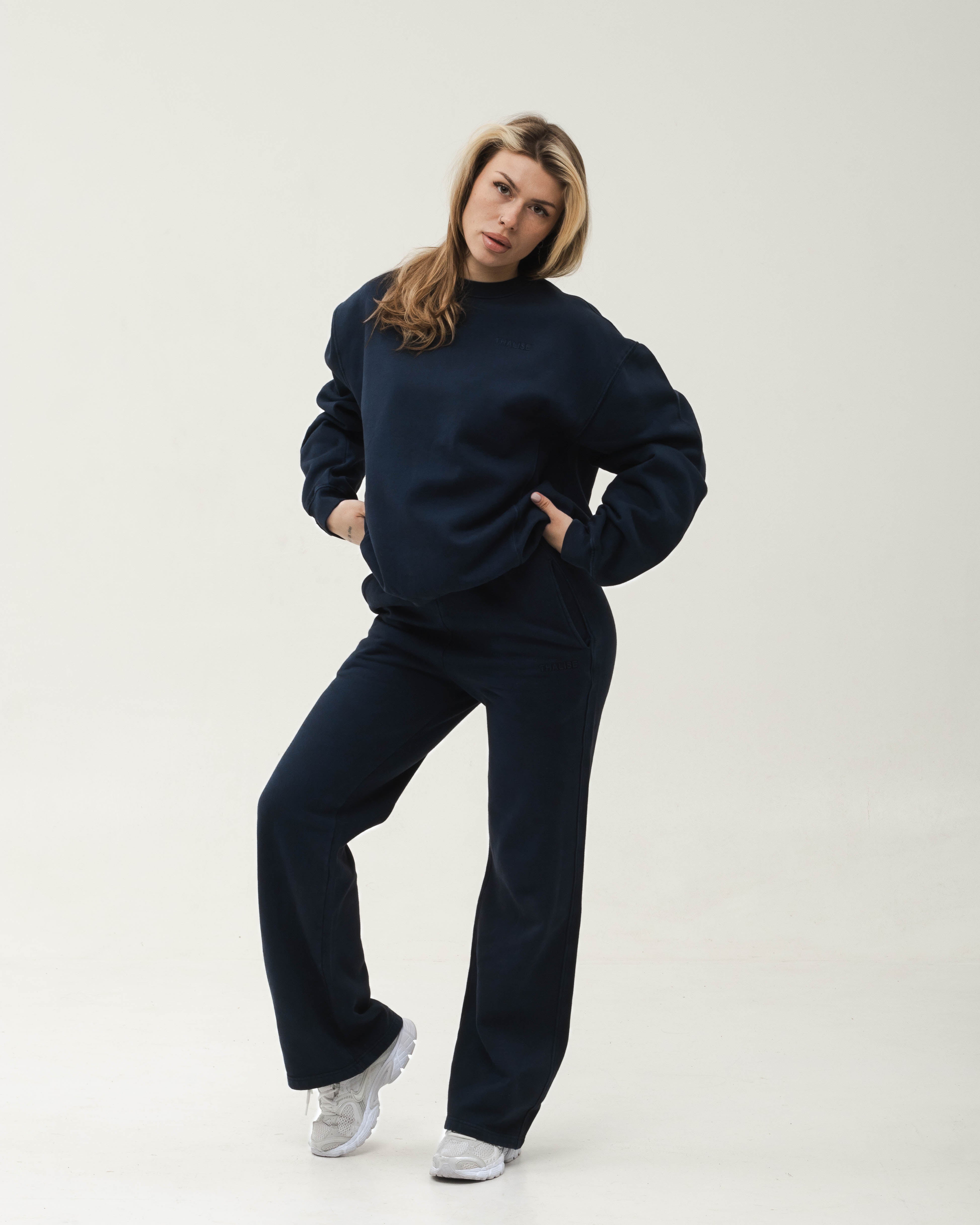 Raw Cotton Sweatshirt - Gece Mavisi