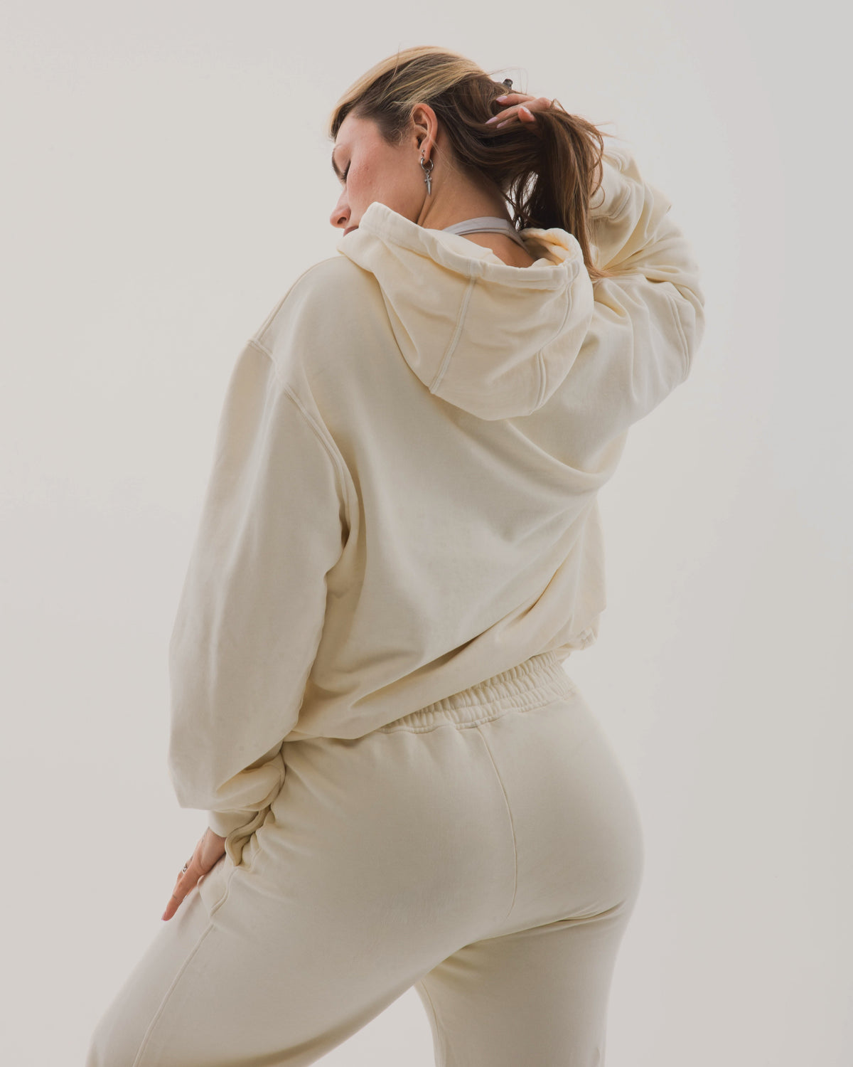 Raw Cotton Hoodie - Limon Beyazı