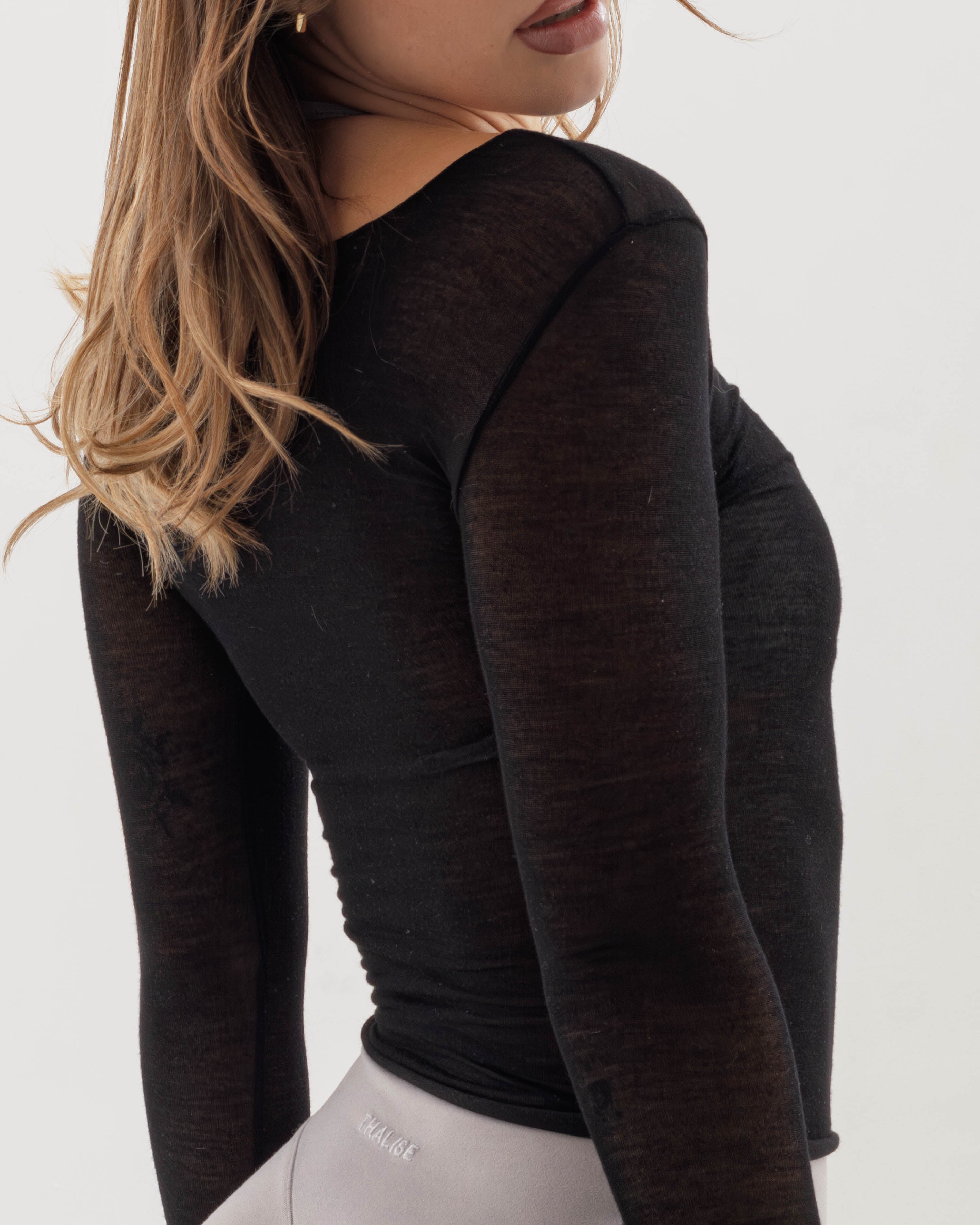 Off Sport Transparan Bluz - Siyah