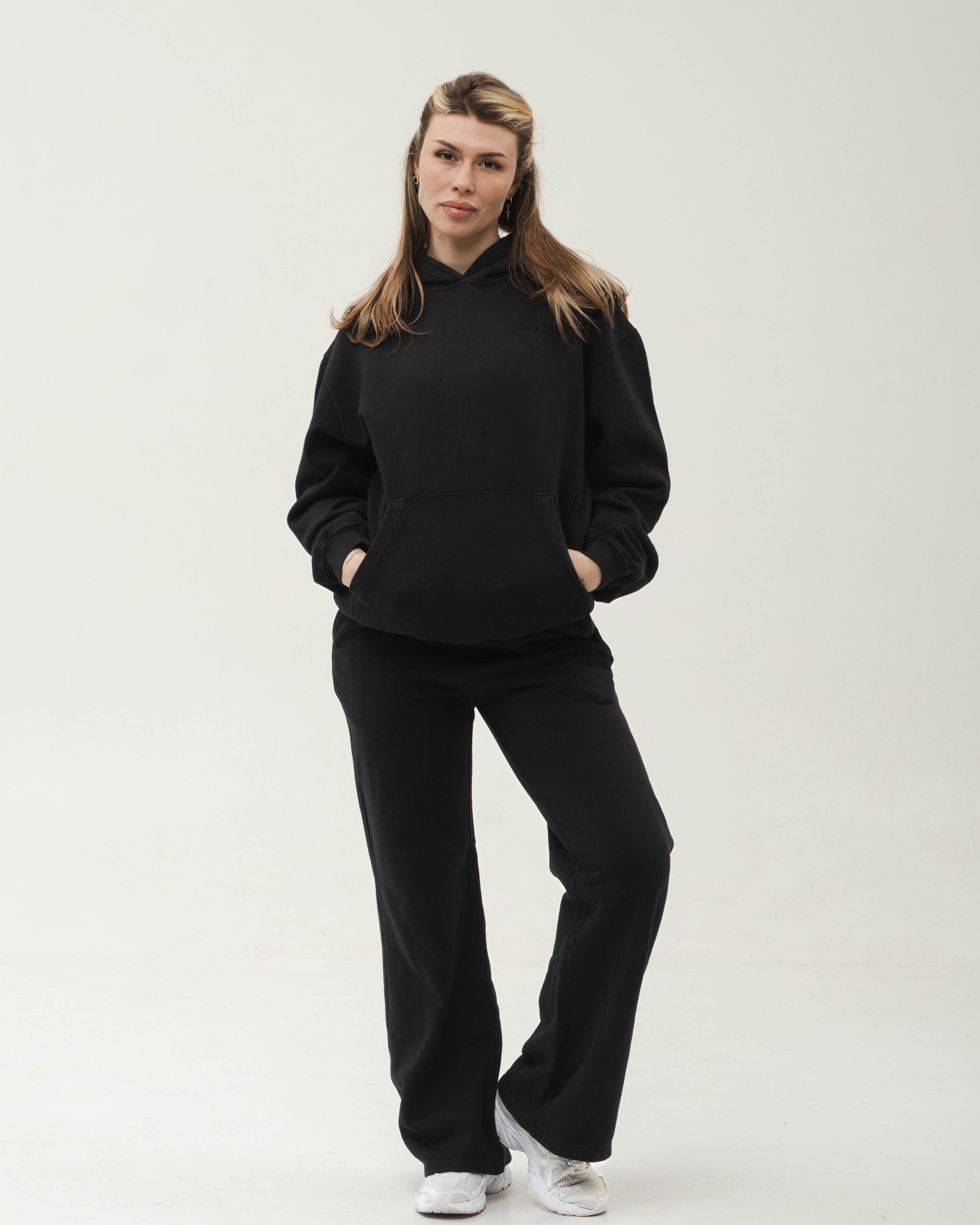 Raw Cotton Sweatpants - Siyah