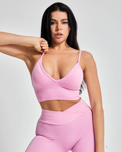 The V Sports Bra - Pembe