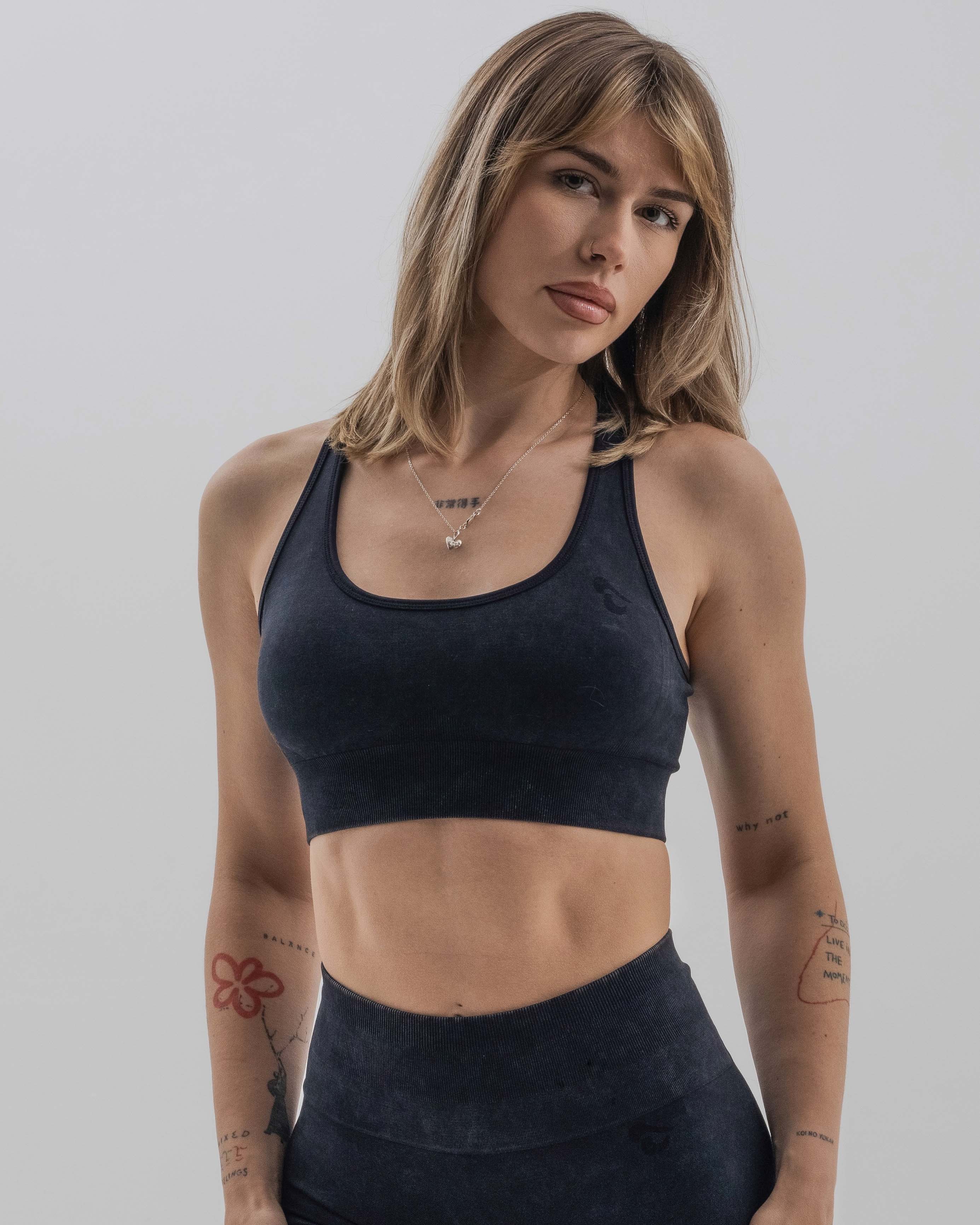 Acid Sports Bra - Kömür Siyahı