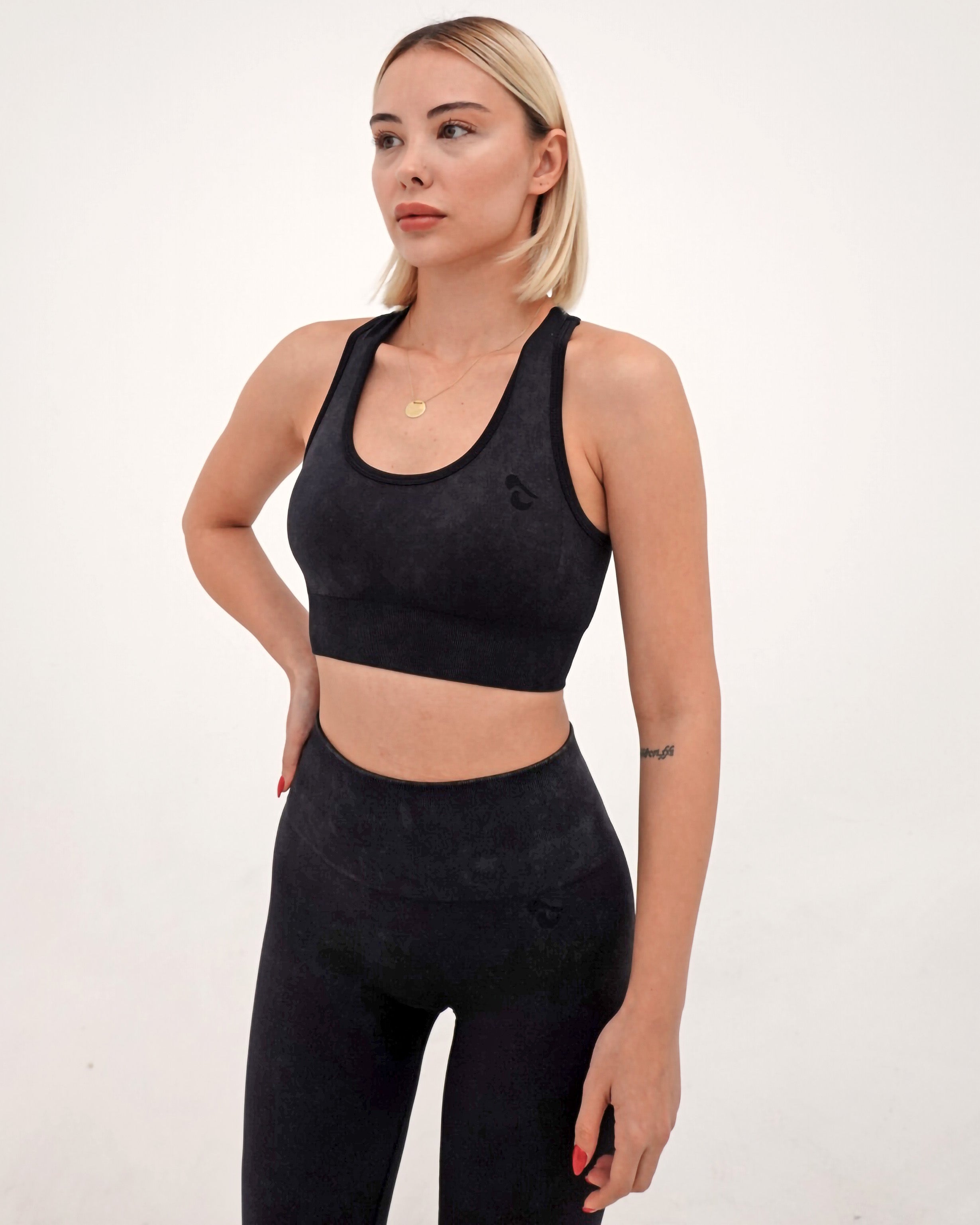 Acid Sports Bra - Kömür Siyahı