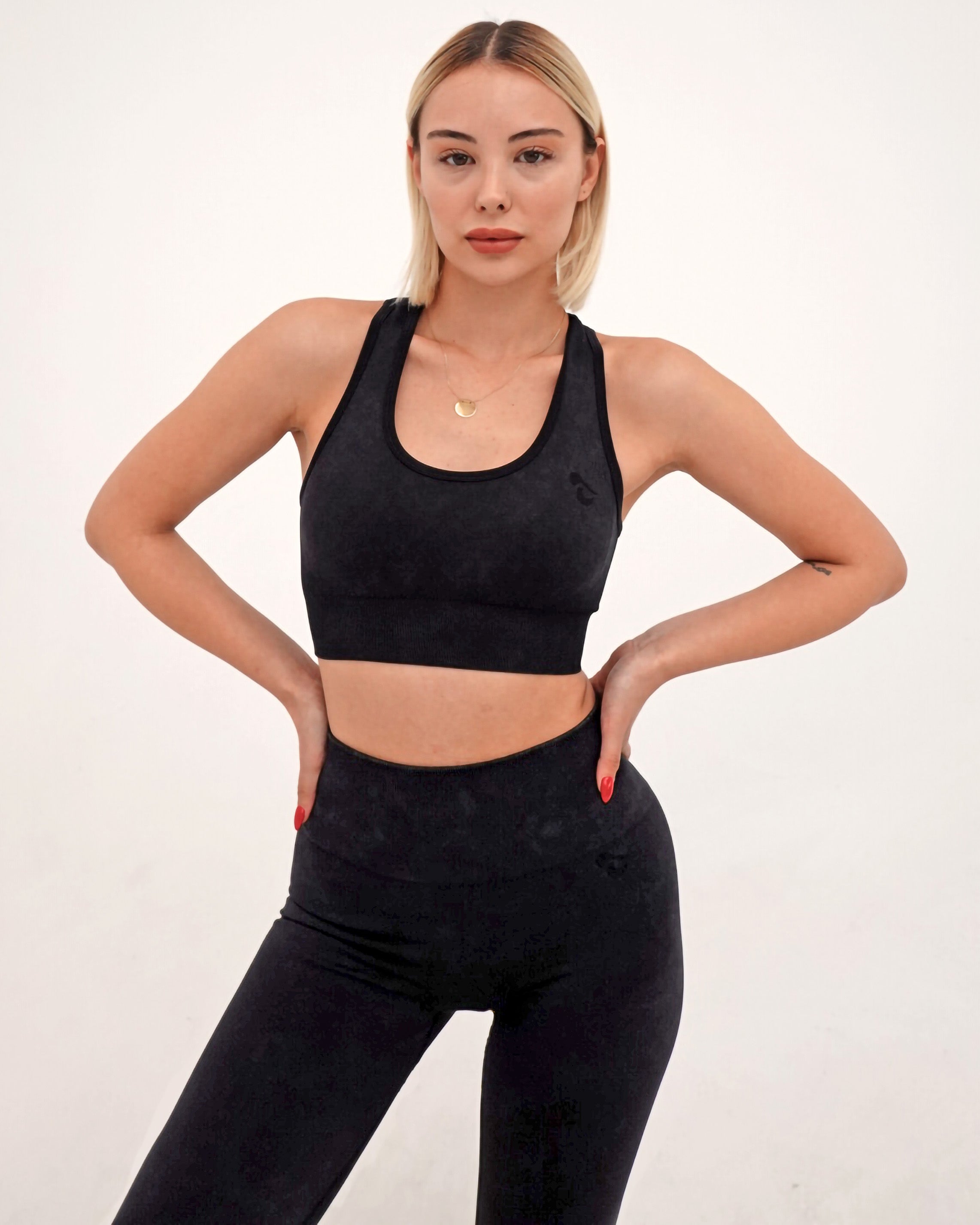 Acid Sports Bra - Kömür Siyahı