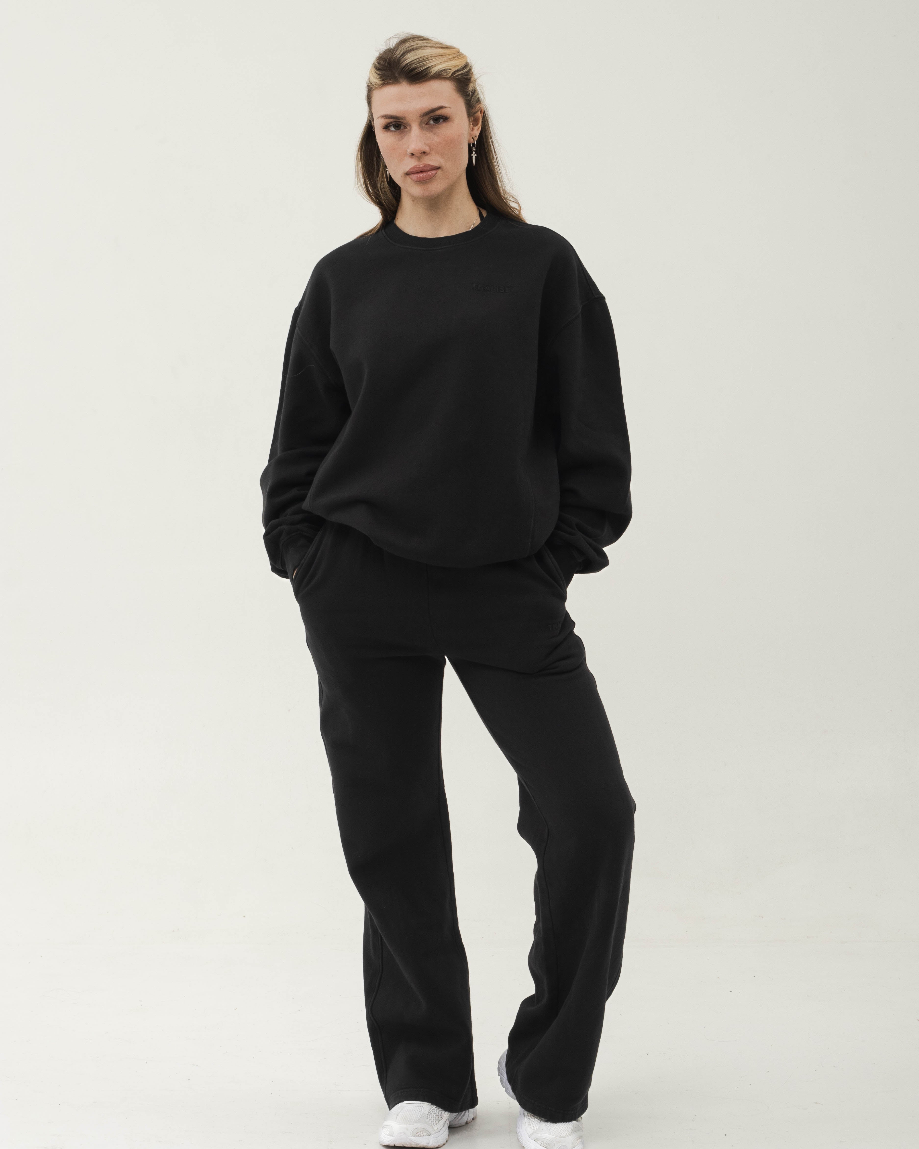 Raw Cotton Sweatshirt - Siyah